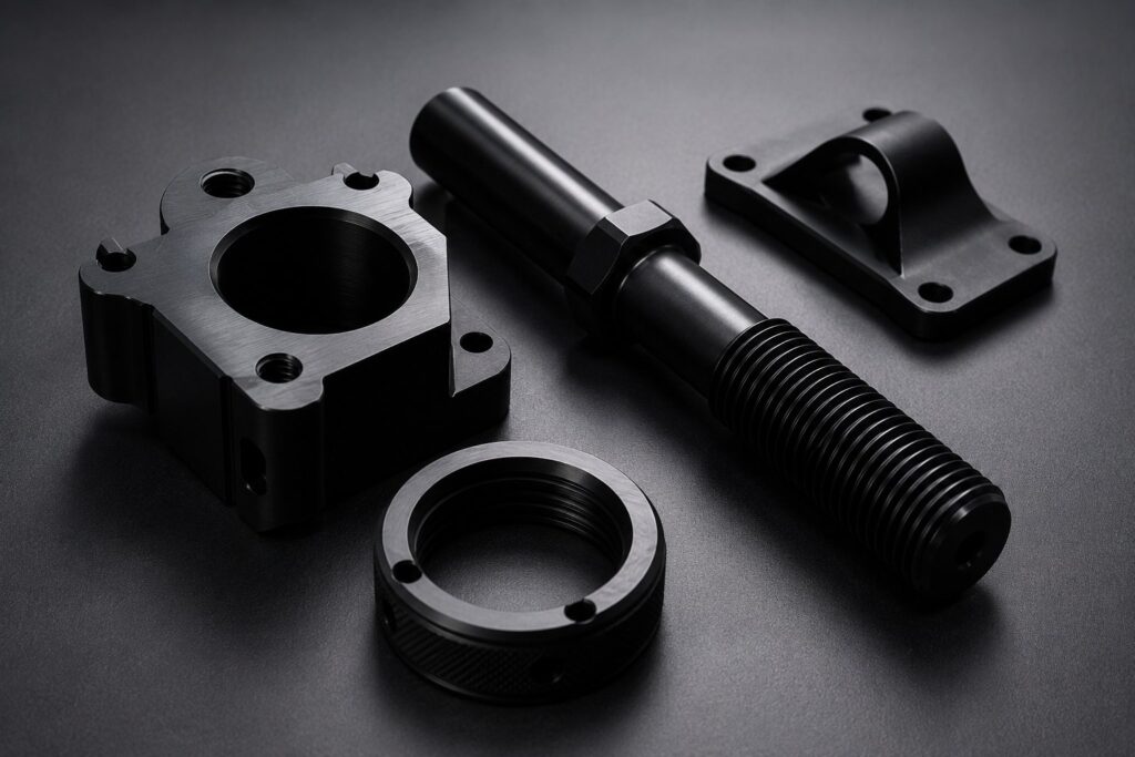 Manganese phosphate coated steel gears, shafts, fasteners, and industrial components